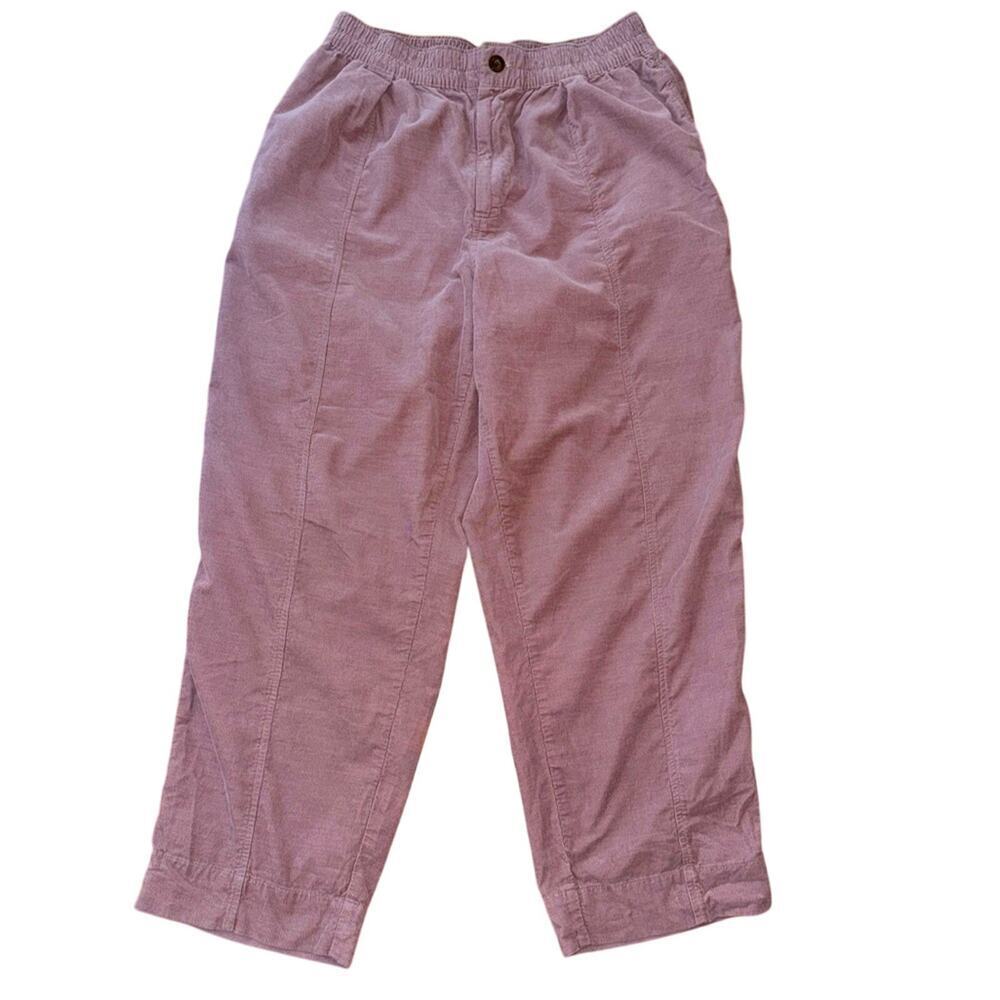 Madewell Corduroy Pull On Tapered Pants Pink Mauve Size M